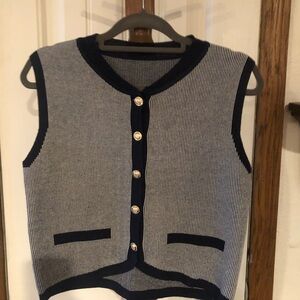 Blue and White Patterned Garment